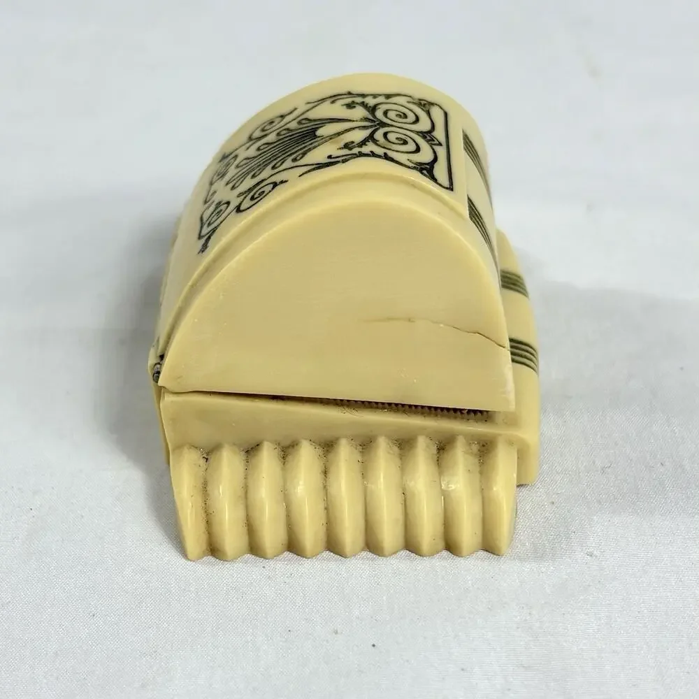 VTG Art Deco Celluloid Velvet Lined Ring Box W & S New York Made in USA - AS IS